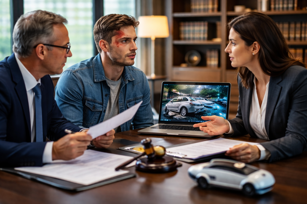 Lawyers discussing self-driving car accident