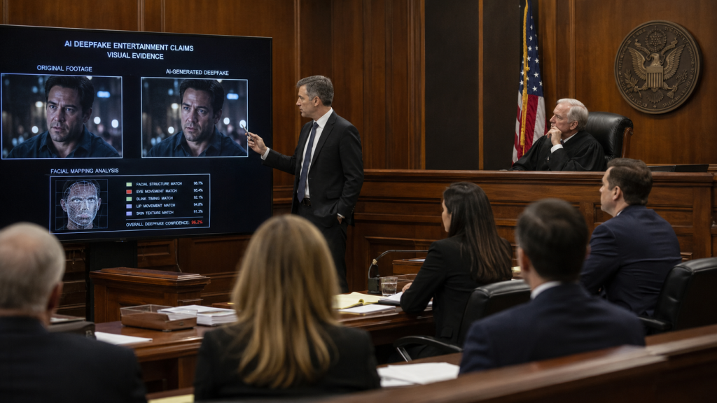 Courtroom presentation on deepfake evidence
